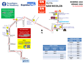 Ruta San Nicolás - Simón Bolívar ExpresoTec Intensivo